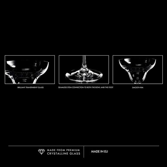 Krosno Margarita-Gläser Cocktailgläser | Set von 6 | 270 ML | MIXOLOGY Kollektion | Perfekt für Zuhause, Restaurants und Partys | Spülmaschinenfest