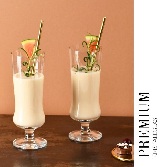 Krosno - Cocktailgläser Longdrinkgläser 6er Set, 300 ml, Avant-Garde Kollektion - Pina Colada, Milchshake Gläser, Bier, Eisbecher Coctails Glas - Spülmaschinenfest | Bleifreies Kristallglas