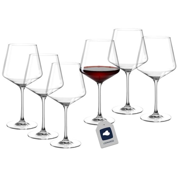 LEONARDO HOME Burgundergläser PUCCINI (6er Set) • Kratzfeste Rotweingläser (730 ml) • Spülmaschinenfest & Langlebig • Zeitlose Gläser für Rotwein • Modernes Design • Burgunder-Glas Puccini • 069555