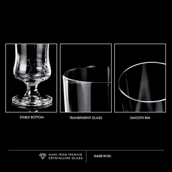 Krosno - Cocktailgläser Longdrinkgläser 6er Set, 300 ml, Avant-Garde Kollektion - Pina Colada, Milchshake Gläser, Bier, Eisbecher Coctails Glas - Spülmaschinenfest | Bleifreies Kristallglas