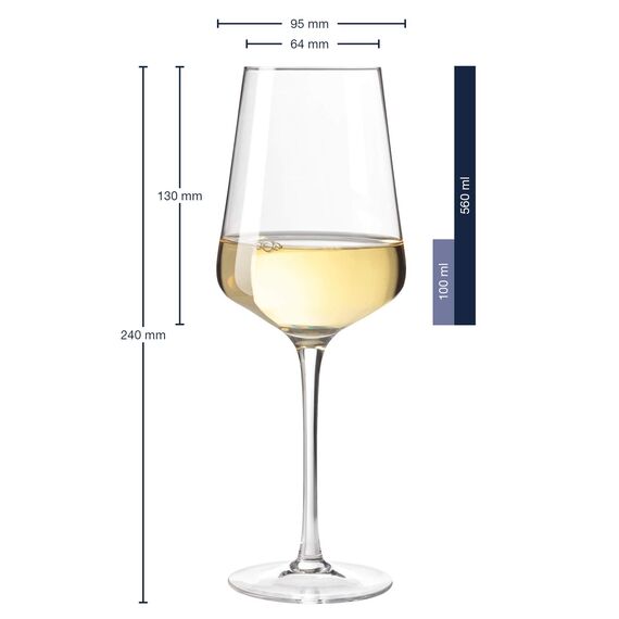 LEONARDO HOME Weißweingläser PUCCINI (6er Set) • Kratzfeste Weingläser (560 ml) • Spülmaschinenfest & Langlebig • Zeitlose Gläser für Weißwein • Modernes Design • Weißwein-Glas Puccini • 069553