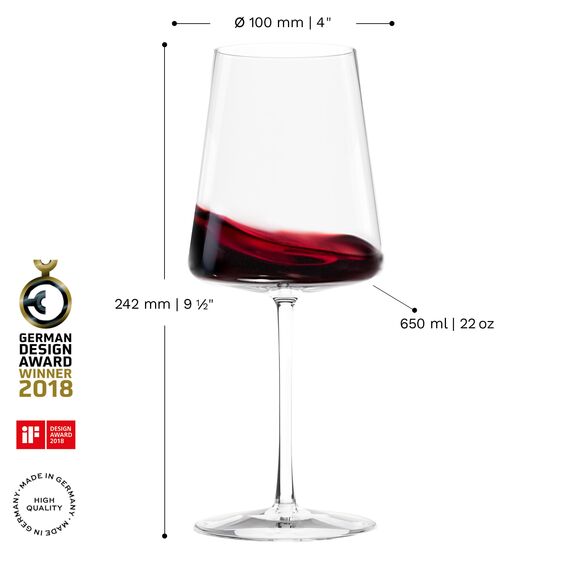 Stölzle Lausitz Bordeauxgläser Power 6er Set 650 ml – Hochwertige Weingläser ideal für Bordeaux – Moderne Bordeauxkelche aus Kristallglas für maximale Geschmacksentfaltung – Spülmaschinen- & Stoßfest