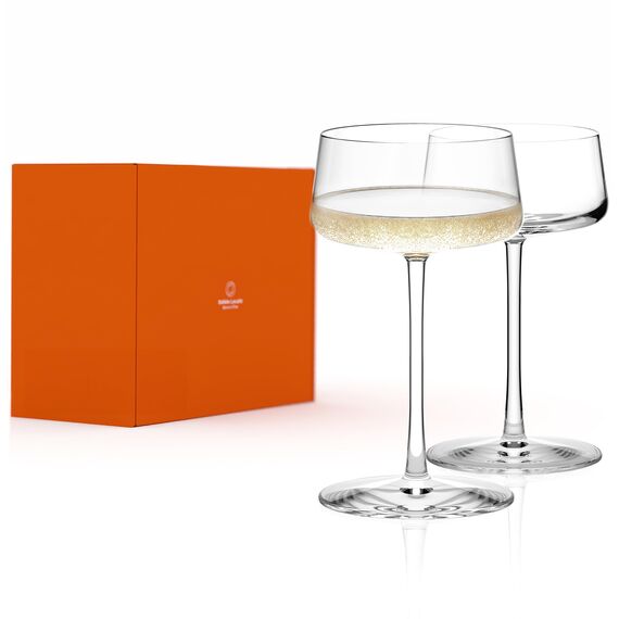 Stölzle Lausitz Champagnerschalen Power 2er-Set 275 ml – Elegante Kristallgläser ideal für Champagner, Sekt & Prosecco – Hochwertige Sektgläser aus deutscher Herstellung – Spülmaschinen- & Stoßfest