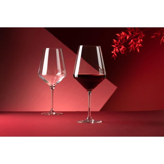 Krosno Kristall-Rotweingläser | 4er-Set | 730 ml | Avant-Garde Collection | Ideal für Haushalt, Restaurant und Party | Spülmaschinenfest | Bleifreies Kristallglas