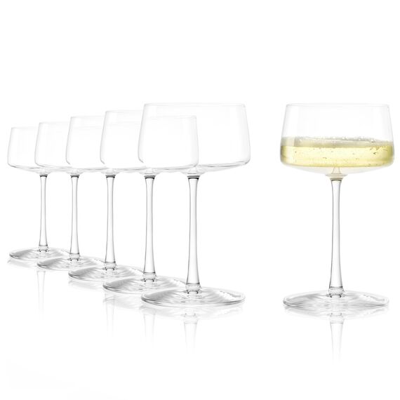Stölzle Lausitz Champagnerschalen Power 6er-Set 275 ml – Elegante Kristallgläser ideal für Champagner, Sekt & Prosecco – Hochwertige Sektgläser aus deutscher Herstellung – Spülmaschinen- & Stoßfest