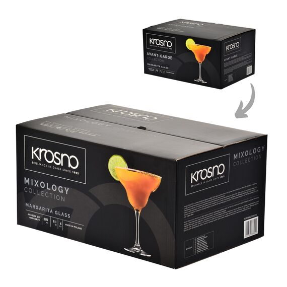 Krosno Margarita-Gläser Cocktailgläser | Set von 6 | 270 ML | MIXOLOGY Kollektion | Perfekt für Zuhause, Restaurants und Partys | Spülmaschinenfest