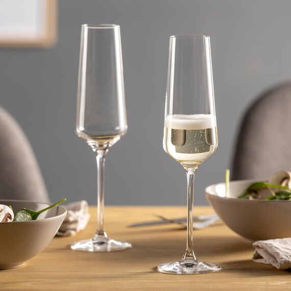 LEONARDO HOME Sektgläser PUCCINI (6er Set) • kratzfeste Sektgläser (280 ml) • Spülmaschinenfest & Langlebig • Zeitlose Champagnergläser für Zuhause & Restaurants • Prosecco-Glas Puccini • 069550