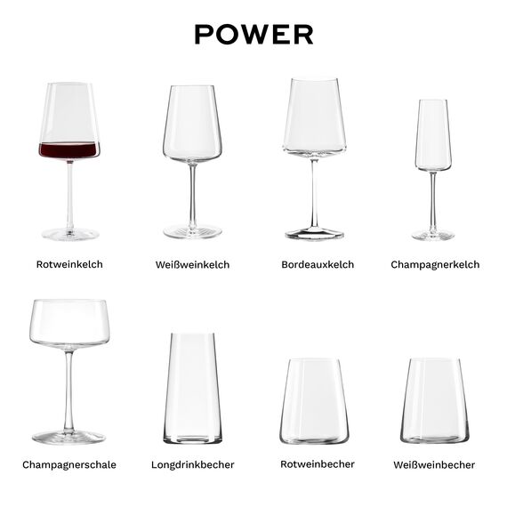 Stölzle Lausitz Rotweingläser Power 6er-Set 520ml – Hochwertige Weingläser für kräftige Rotweine – Moderne Rotweinkelche mit eckiger Form für maximale Geschmacksentfaltung – Spülmaschinen- & Stoßfest