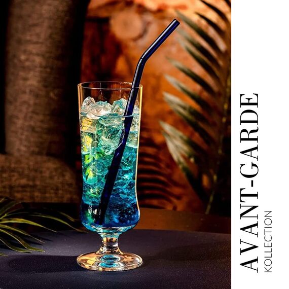 Krosno - Cocktailgläser Longdrinkgläser 6er Set, 300 ml, Avant-Garde Kollektion - Pina Colada, Milchshake Gläser, Bier, Eisbecher Coctails Glas - Spülmaschinenfest | Bleifreies Kristallglas