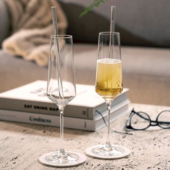 LEONARDO HOME Sektgläser PUCCINI (6er Set) • kratzfeste Sektgläser (280 ml) • Spülmaschinenfest & Langlebig • Zeitlose Champagnergläser für Zuhause & Restaurants • Prosecco-Glas Puccini • 069550