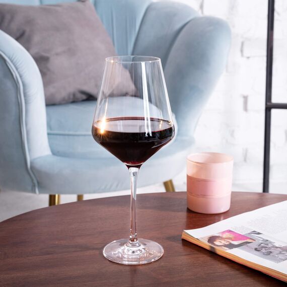 Krosno Rotweingläser | Set von 6 | 490 ML | Avant-Garde Kollektion | Bleifreies Kristallglas | Für Zuhause, Restaurants & Partys | Spülmaschinenfest