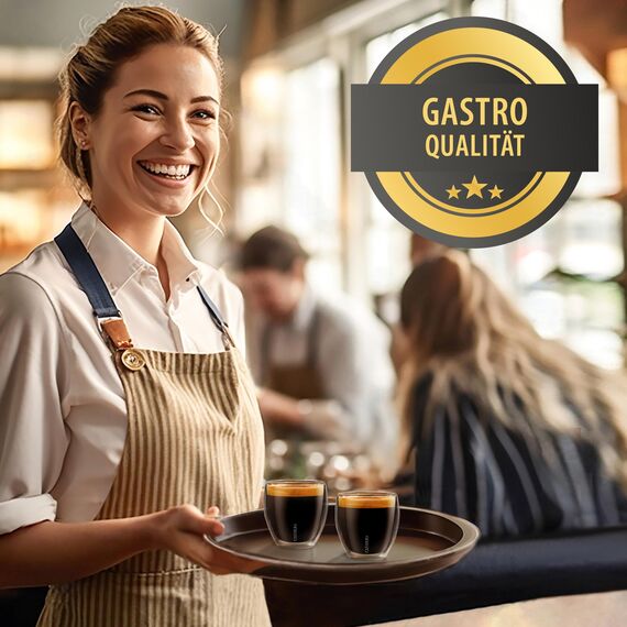 Creano PREMIUM doppelwandige Espressogläser 100ml - 4er Set - Gastronomie Qualität - 100% Spülmaschinenfest -Thermoglas - Doppelwandglas - NEUHEIT 2024