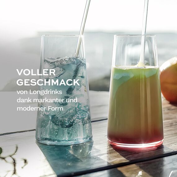 Stölzle Lausitz Longdrinkgläser Power 6er-Set 460ml – Elegante Highball Cocktail Gläser für Drinks, Wasser & Säfte – Hochwertige Longdrinkbecher aus Kristallglas – Spülmaschinen- & Stoßfest