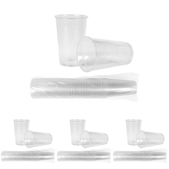 Heku 50 transparente Einweg-Trinkbecher 0,3l | Aus Polypropylen | Ideal für Partys und Veranstaltungen (Packung mit 4)