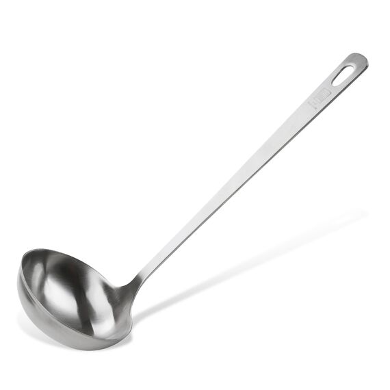 Chefkoch trifft Fackelmann Schöpflöffel – Zum Servieren und Schöpfen von Suppen und Eintöpfen, Edelstahl in mattem Look – Suppenkelle spülmaschinengeeignet