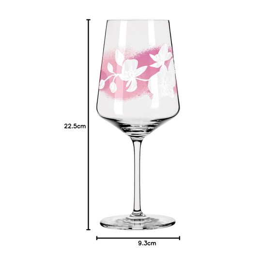 Ritzenhoff 3461003 Aperitifglas 500 ml – 2er Set – Serie Sommersonett Nr. 3 – 2 Stück mit Blütenmotiv – Made in Germany, Rosa, Weiß