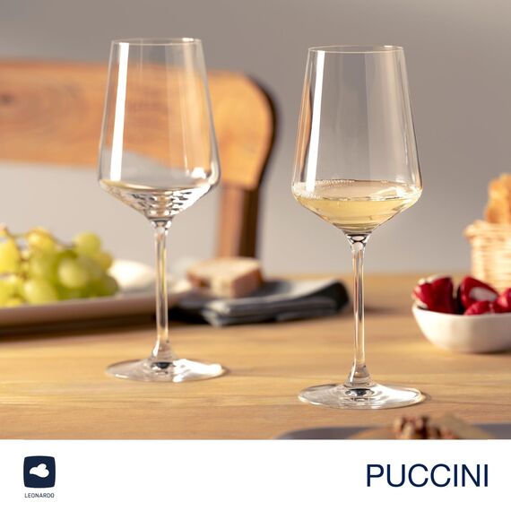 LEONARDO HOME Rieslinggläser PUCCINI (6er Set) inkl. Poliertuch • Spülmaschinenfeste Wein-Gläser (400 ml) • Stoßfest & Alltagstauglich • 040992