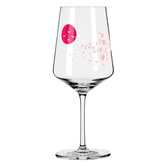 RITZENHOFF 3461007 Aperitif-Glas Sprizz 2er-Set 500 ml - Serie Sommersonett Nr. 13 + 14 mit Asia-Motiv Pink - Made in Germany