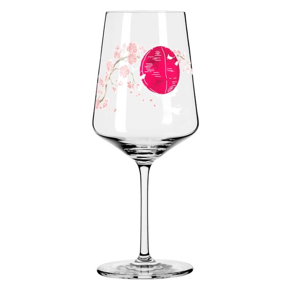 RITZENHOFF 3461007 Aperitif-Glas Sprizz 2er-Set 500 ml - Serie Sommersonett Nr. 13 + 14 mit Asia-Motiv Pink - Made in Germany