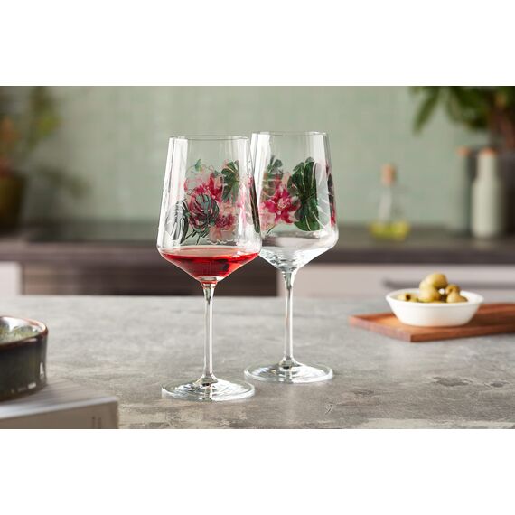 RITZENHOFF 6011001 Aperitifglas 500 ml - 2er Set - Serie Sommersonett Nr. 1, 2 Stück, Blütenmotiv - Made in Germany