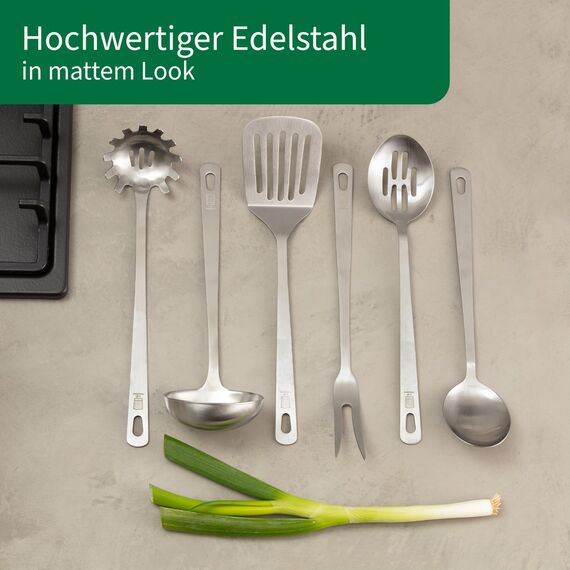Chefkoch trifft Fackelmann Fleischgabel – Perfekt zum Servieren von Fleischkreationen, Edelstahl in mattem Look – Tranchiergabel spülmaschinengeeignet