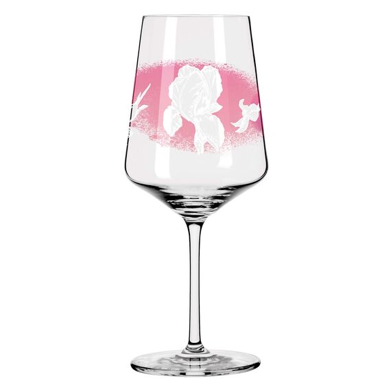 Ritzenhoff 3461003 Aperitifglas 500 ml – 2er Set – Serie Sommersonett Nr. 3 – 2 Stück mit Blütenmotiv – Made in Germany, Rosa, Weiß