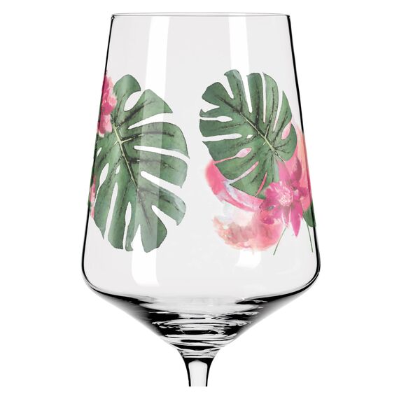 RITZENHOFF 6011001 Aperitifglas 500 ml - 2er Set - Serie Sommersonett Nr. 1, 2 Stück, Blütenmotiv - Made in Germany