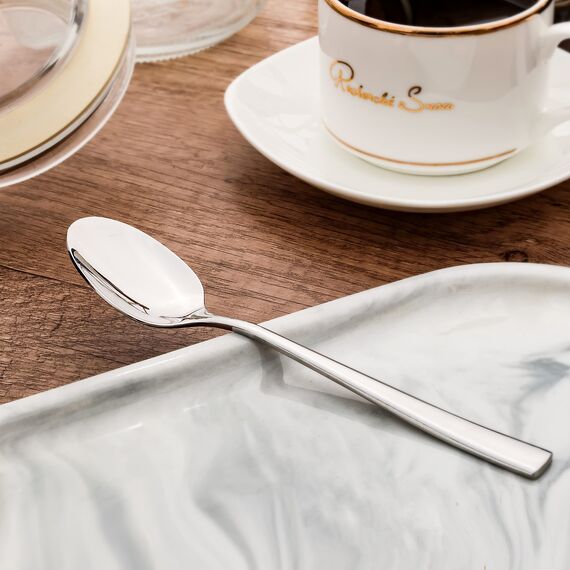 Otto Koning - Leipzig – Teelöffel 6 Stück, Hochwertiger Kaffeelöffel aus Edelstahl, hochglanzpoliert, löffel mit Modernem und elegantes Design.