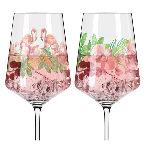 RITZENHOFF 3461005 Aperitifglas 500 ml - 2er Set - Serie Sommersonett Nr. 5, 2 Stück, Tier & Pflanze - Made in Germany