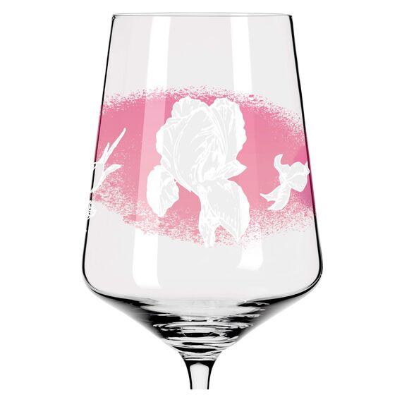 Ritzenhoff 3461003 Aperitifglas 500 ml – 2er Set – Serie Sommersonett Nr. 3 – 2 Stück mit Blütenmotiv – Made in Germany, Rosa, Weiß