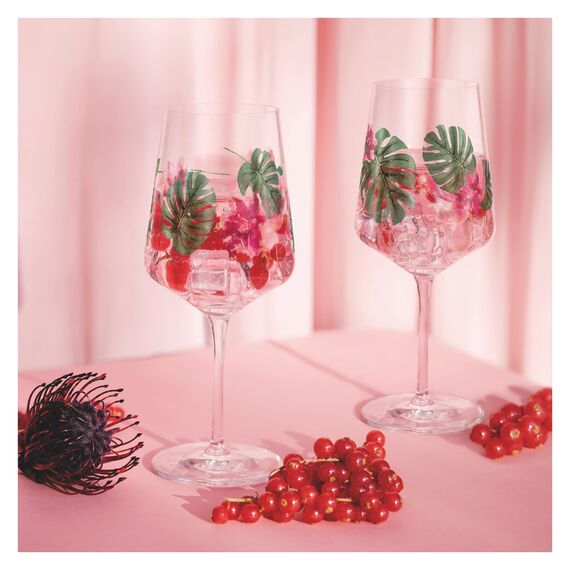 RITZENHOFF 6011001 Aperitifglas 500 ml - 2er Set - Serie Sommersonett Nr. 1, 2 Stück, Blütenmotiv - Made in Germany