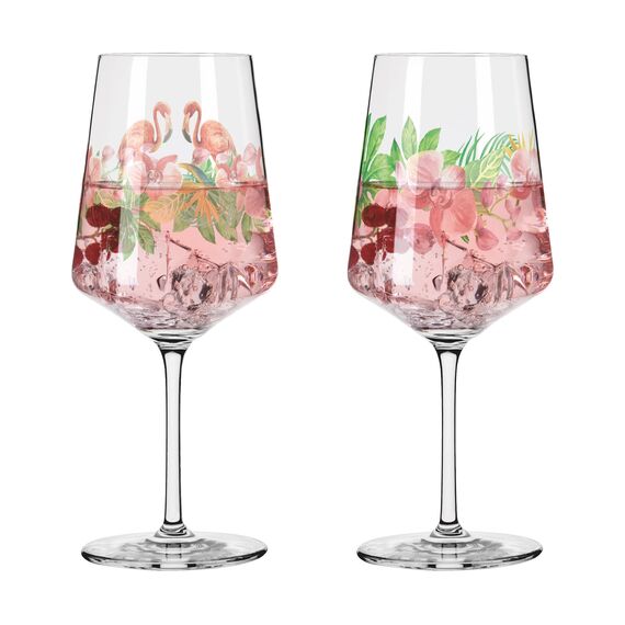RITZENHOFF 3461005 Aperitifglas 500 ml - 2er Set - Serie Sommersonett Nr. 5, 2 Stück, Tier & Pflanze - Made in Germany