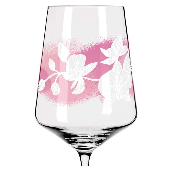 Ritzenhoff 3461003 Aperitifglas 500 ml – 2er Set – Serie Sommersonett Nr. 3 – 2 Stück mit Blütenmotiv – Made in Germany, Rosa, Weiß