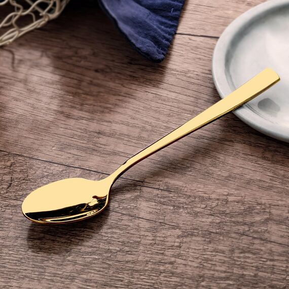 Otto Koning Teelöffel 12 Stück Gold - Kleine Löffel, Kaffeelöffel Edelstahl, 15,3cm Langer Löffel, Hochwertiger Edelstahl, Elegantes modernes Design, Spülmaschinenfest und korrosionsbeständig