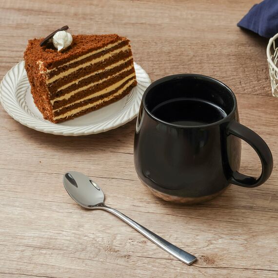 Otto Koning - Leipzig – Teelöffel 6 Stück, Hochwertiger Kaffeelöffel aus Edelstahl, hochglanzpoliert, löffel mit Modernem und elegantes Design.