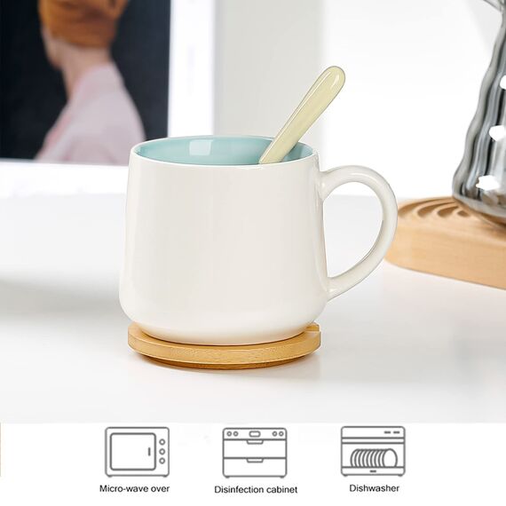 BigNoseDeer Süße Sachen Keramik Esel Kaffeetasse Teetasse Deckel Löffel Lustige Tassen Geschenke für Frauen Kaffeebecher 3D Tasse Personalisiert Cappuccino Tassen Beste Freundin Weihnachten Geschenk