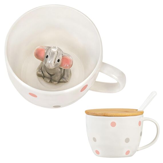 BigNoseDeer Geschenke Für Frauen Elefant Tasse Personalisiert Weihnachtsgeschenke Geburtstagsgeschenk Für Frauen Lustige Cappuccino Tee Tassen Beste Freundin Geschenke Kaffeetassen Elefanten Deko