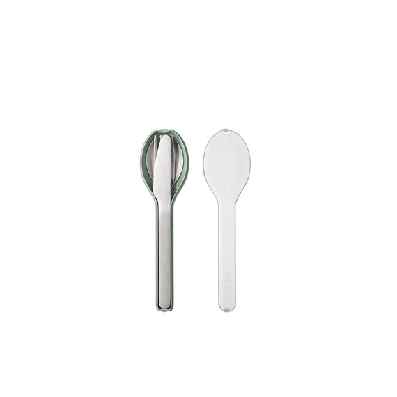Mepal - Besteck 3-teiliges Set Ellipse - Besteck-Set für unterwegs - Besteht aus einem Messer, Gabel & Löffel - Besteck-Set mit Reiseetui - Edelstahl - Nordic Sage