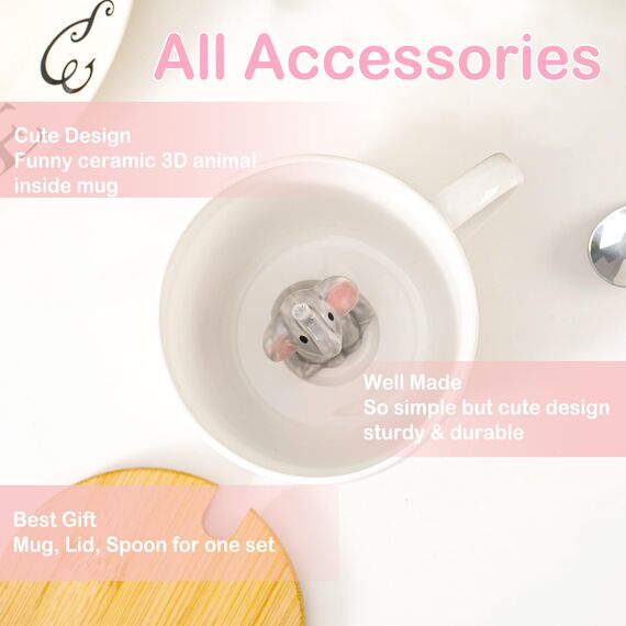 BigNoseDeer Geschenke Für Frauen Elefant Tasse Personalisiert Weihnachtsgeschenke Geburtstagsgeschenk Für Frauen Lustige Cappuccino Tee Tassen Beste Freundin Geschenke Kaffeetassen Elefanten Deko