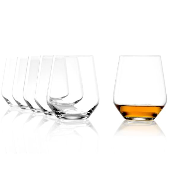 Stölzle Lausitz Quatrophil Whisky Gläser O.F. 6er-Set 370ml – Hochwertige Whiskybecher in zeitlosem Design – Whiskey Tumbler aus bleifreiem Kristallglas – Spülmaschinen- & Stoßfest, Made in Germany