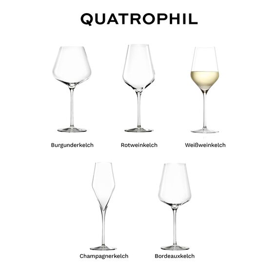 Stölzle Lausitz Weißweingläser Quatrophil 2er-Set 405 ml – Hochwertige Weingläser ideal für Weißwein & Aperitif – Eleganter Weißweinkelch aus Kristallglas – spülmaschinenfest & Made in Germany