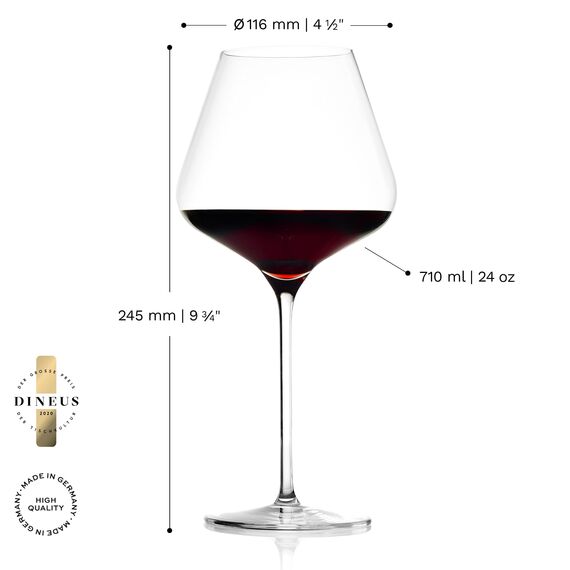 Stölzle Lausitz Burgundergläser Quatrophil 6er-Set 710ml – Elegante Rotweingläser ideal für Burgunder – Burgunderkelch aus Kristallglas für optimale Aromaentfaltung – Spülmaschinen- & Stoßfest