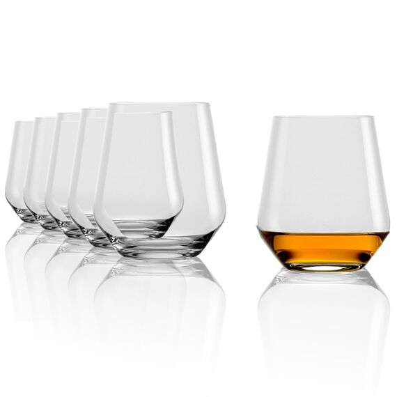 Stölzle Lausitz Quatrophil Whisky Gläser D.O.F. 6er-Set 470ml – Hochwertige Whiskybecher in zeitlosem Design – Whiskey Tumbler aus bleifreiem Kristallglas – Spülmaschinen- & Stoßfest, Made in Germany