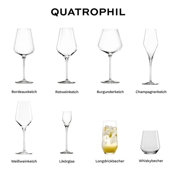 Stölzle Lausitz Longdrinkgläser Quatrophil 6er-Set 390ml – Elegante Longdrinkbecher und Cocktailgläser für Drinks, Wasser & Säfte – Hochwertige Wassergläser aus Kristallglas – Spülmaschinen & Stoßfest