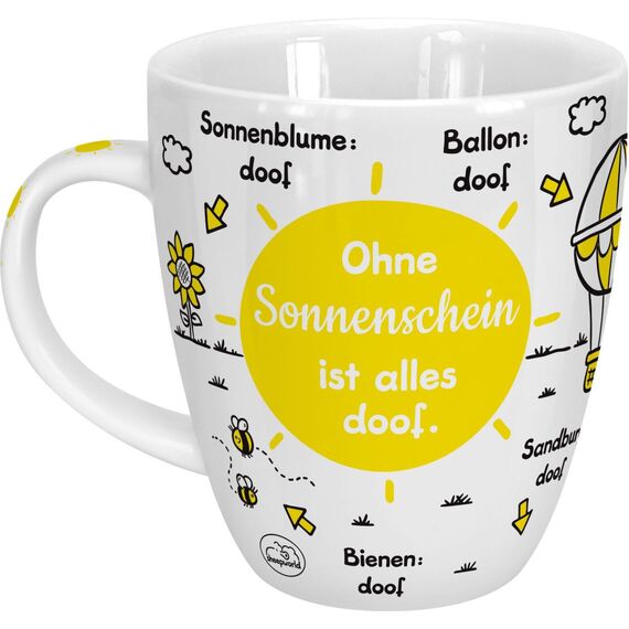 Sheepworld Tasse "Ohne Sonnenschein ist alles doof" | Porzellan, 45 cl | Kaffeetasse, Teetasse, Tasse mit Spruch | 46509