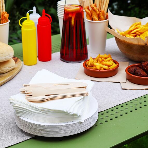 TABLE KIND x 150, 22CM, Umweltfreundliche Pappteller zum Geburtstag, umweltfreundliches, recycelbares Einweggeschirr, biologisch abbaubares Partyzubehör, heimkompostierbar, Hergestellt in der EU