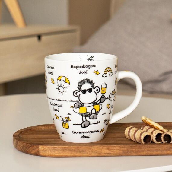 Sheepworld Tasse "Ohne Sonnenschein ist alles doof" | Porzellan, 45 cl | Kaffeetasse, Teetasse, Tasse mit Spruch | 46509