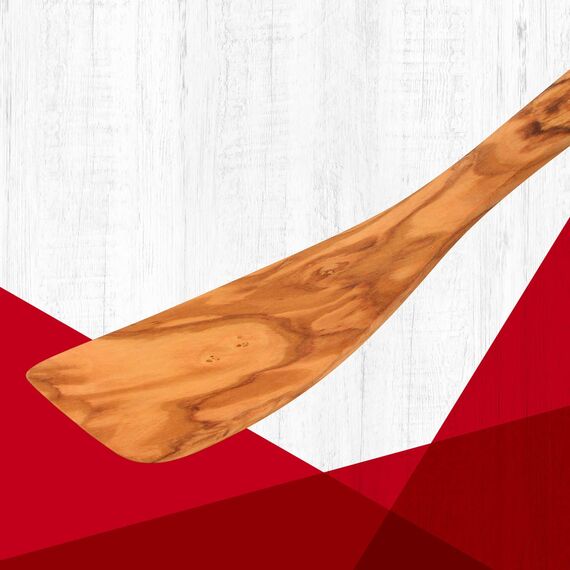 Fackelmann OLIVE Pfannenwender 30 cm – Eleganter Holzwender aus Olivenholz mit Einzigartiger Maserung, Spülmaschinenfest, Braun