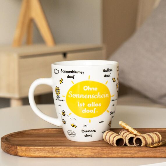 Sheepworld Tasse "Ohne Sonnenschein ist alles doof" | Porzellan, 45 cl | Kaffeetasse, Teetasse, Tasse mit Spruch | 46509