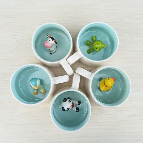 3D Pinguin Kaffeetasse, 12oz Lustige Cartoon Tier Handgefertigte Figur Milch Teetasse, Geburtstagsgeschenke für Freunde Kinder Mädchen Frau Oma Tante Tante (Pinguin)